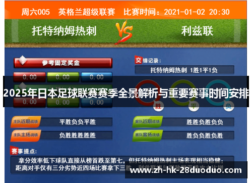 2025年日本足球联赛赛季全景解析与重要赛事时间安排